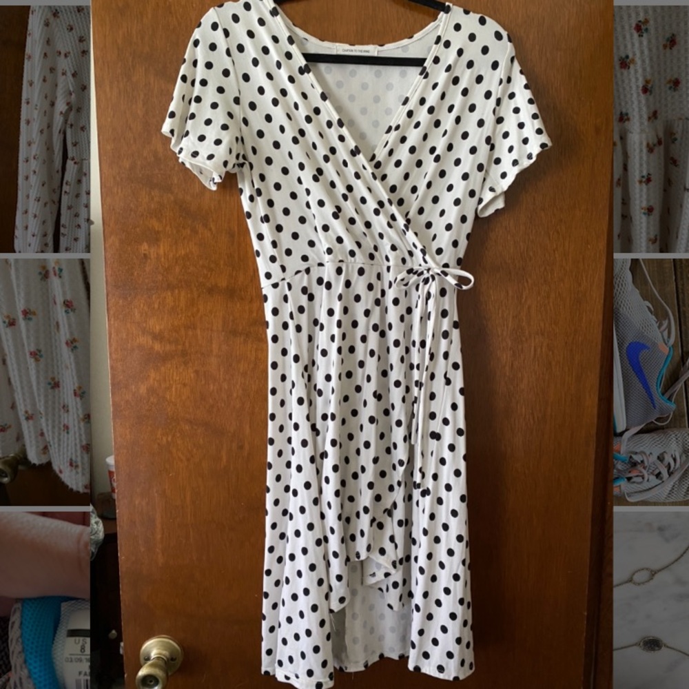 Polka dot wrap dress